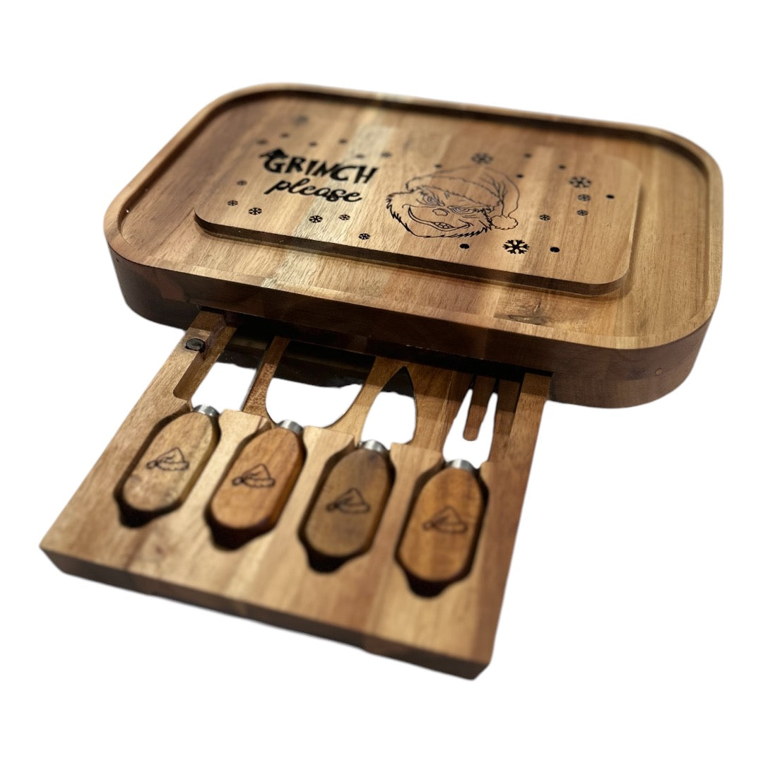 Grinch Please Charcuterie Gift Set