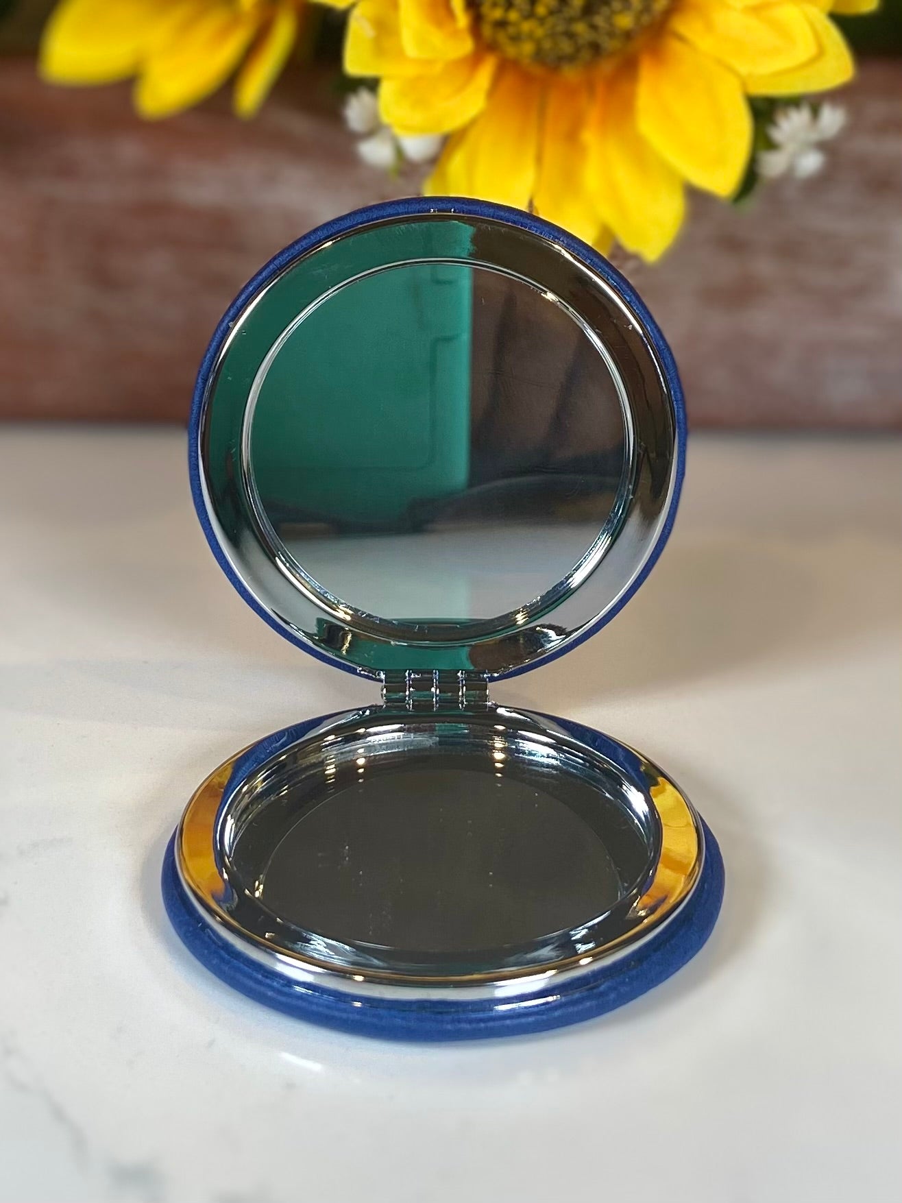 Cosmetic Compact Mirror Engraved