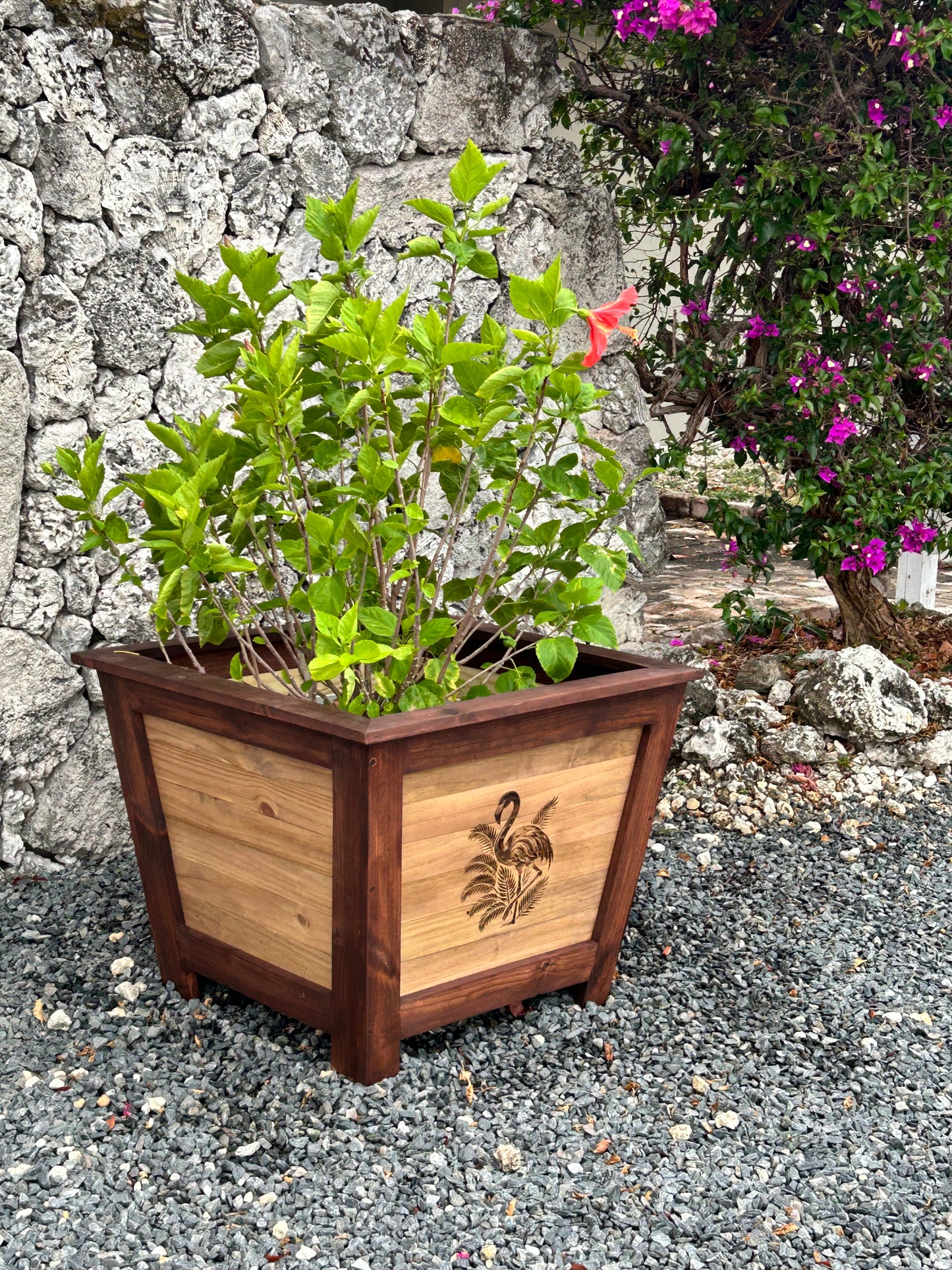 Wooden Planter Box Engraved