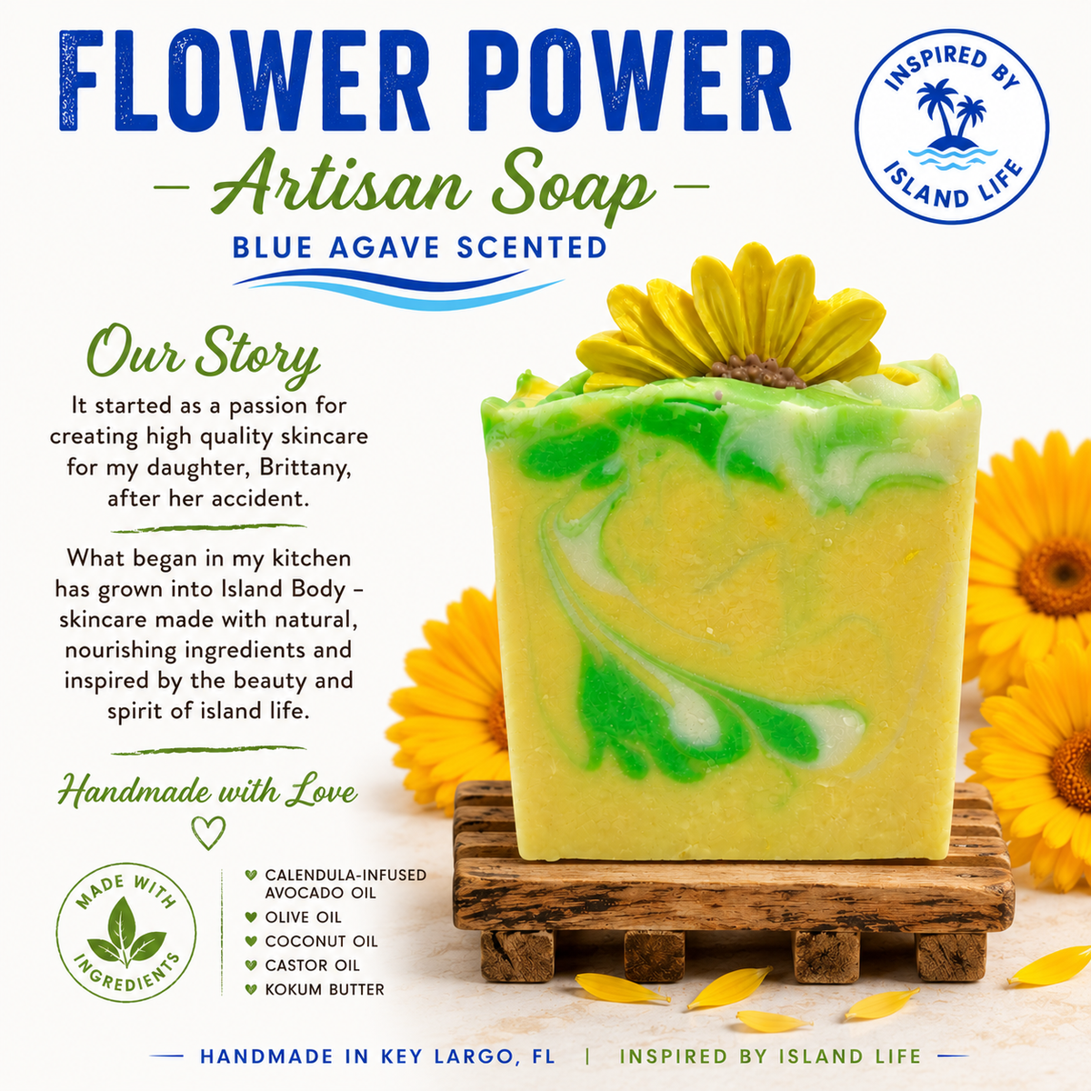 Flower Power Calendula Infused Artisan Soap