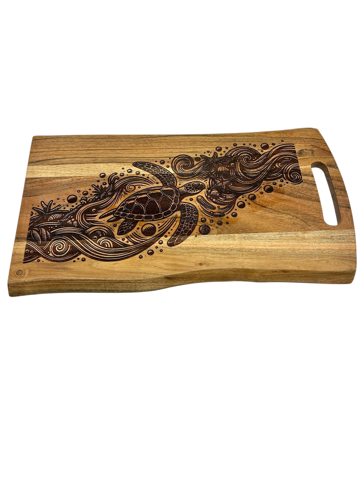 Sea Turtle Coastal Charcuterie Board – Large Coastal Serving Board