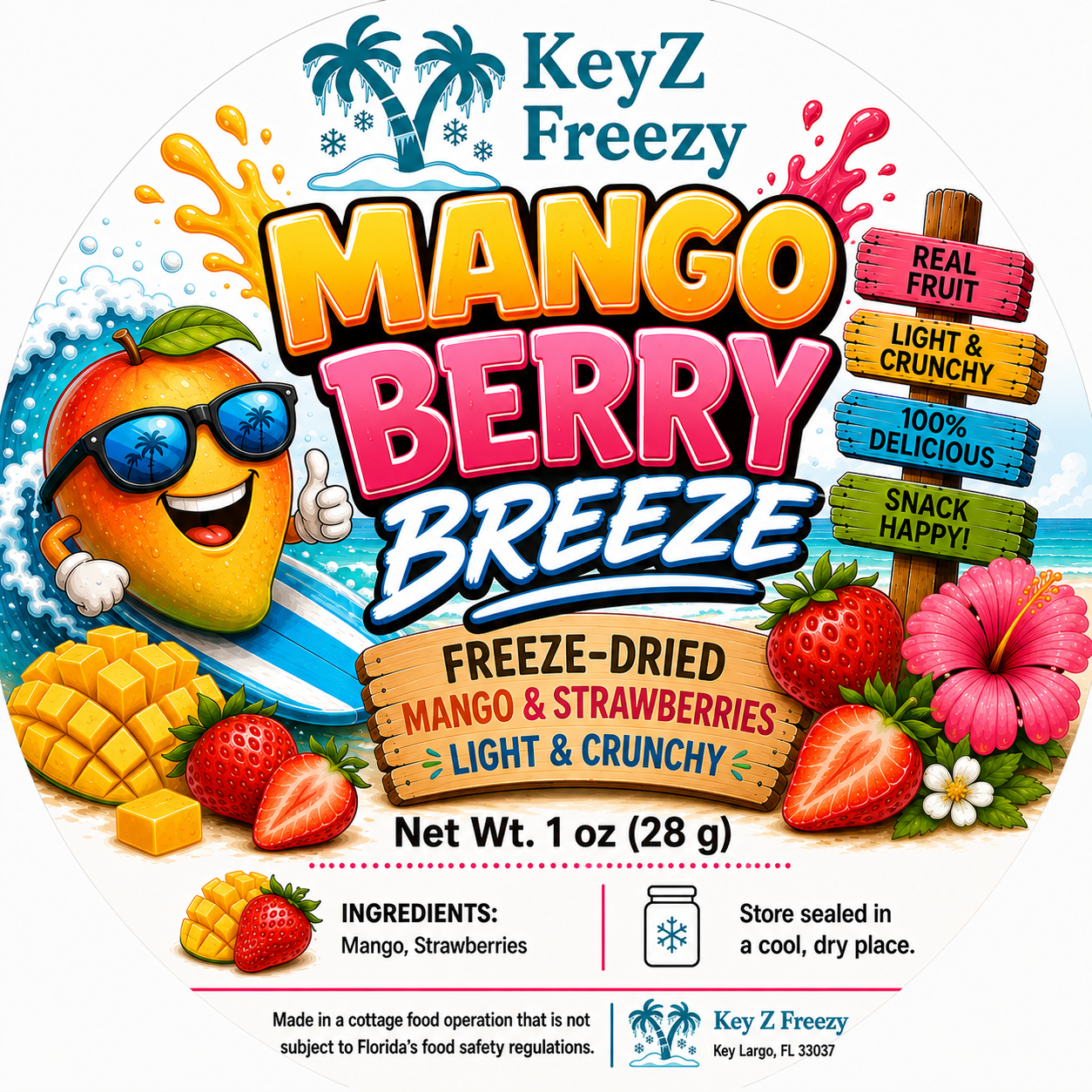 Mango Berry Breeze – Freeze-Dried Strawberries & Mango 🍓🥭