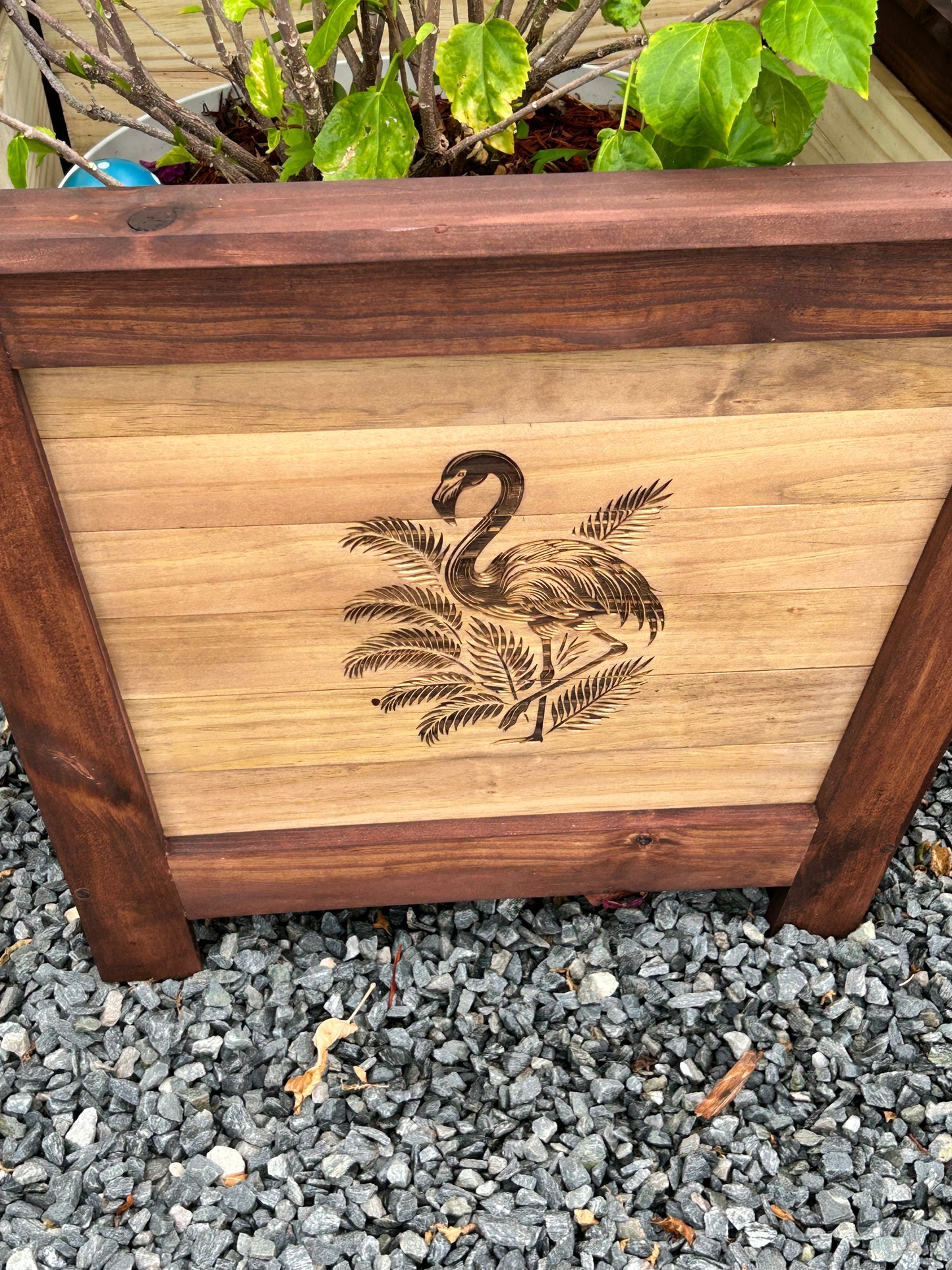 Wooden Planter Box Engraved
