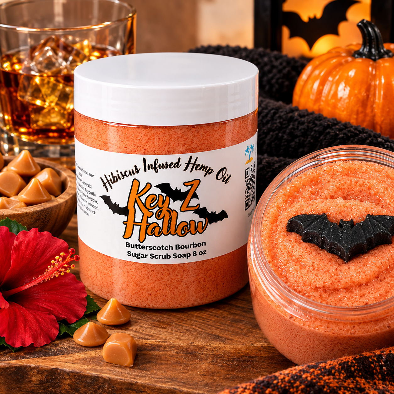 Key Z Hallow – Butterscotch Bourbon Sugar Scrub Soap 🎃🥃