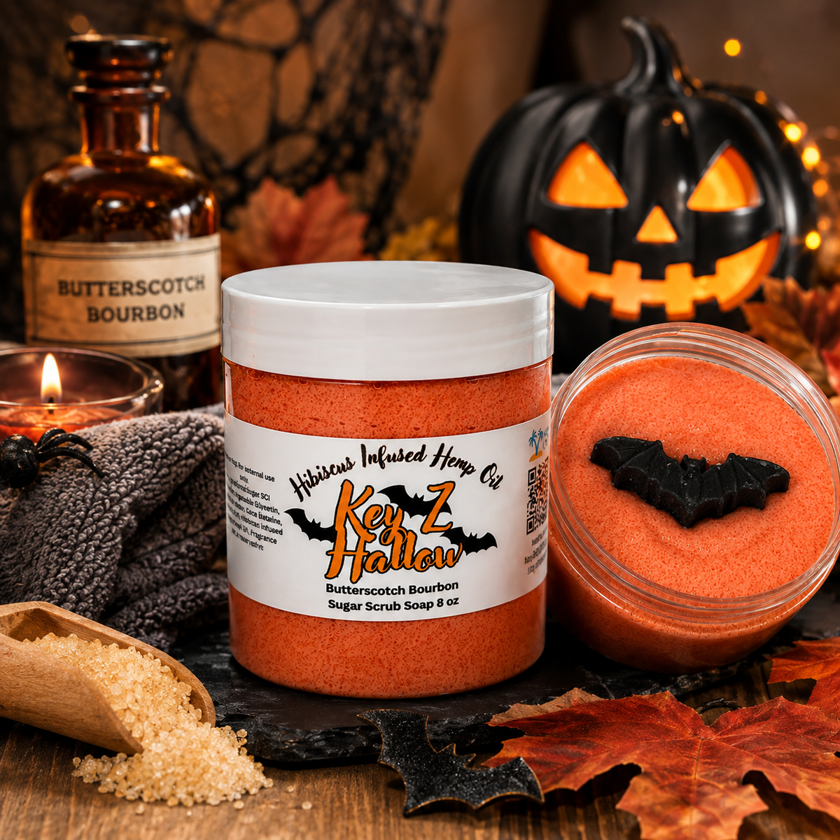 Key Z Hallow – Butterscotch Bourbon Sugar Scrub Soap 🎃🥃
