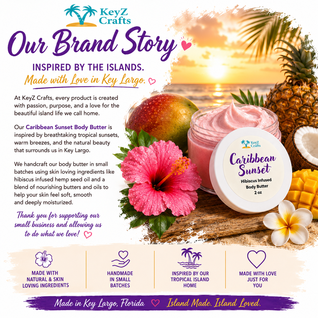 Caribbean Sunset Hibiscus Infused Body Butter 8oz