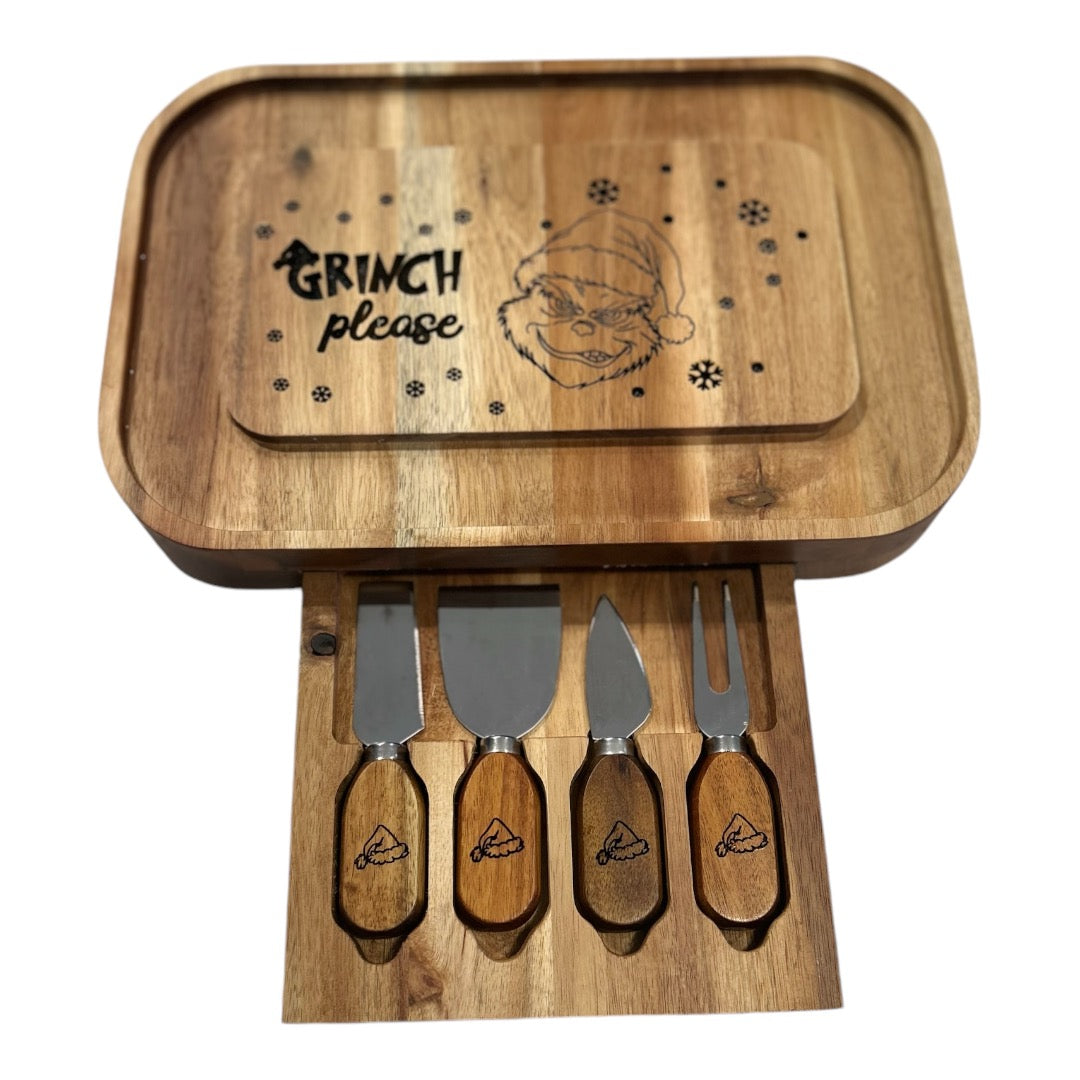 Grinch Please Charcuterie Gift Set
