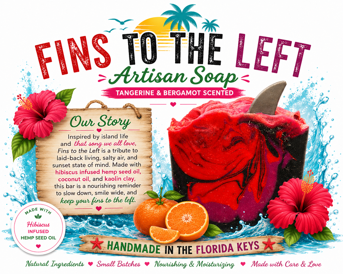 Fins to the Left Artisan Soap