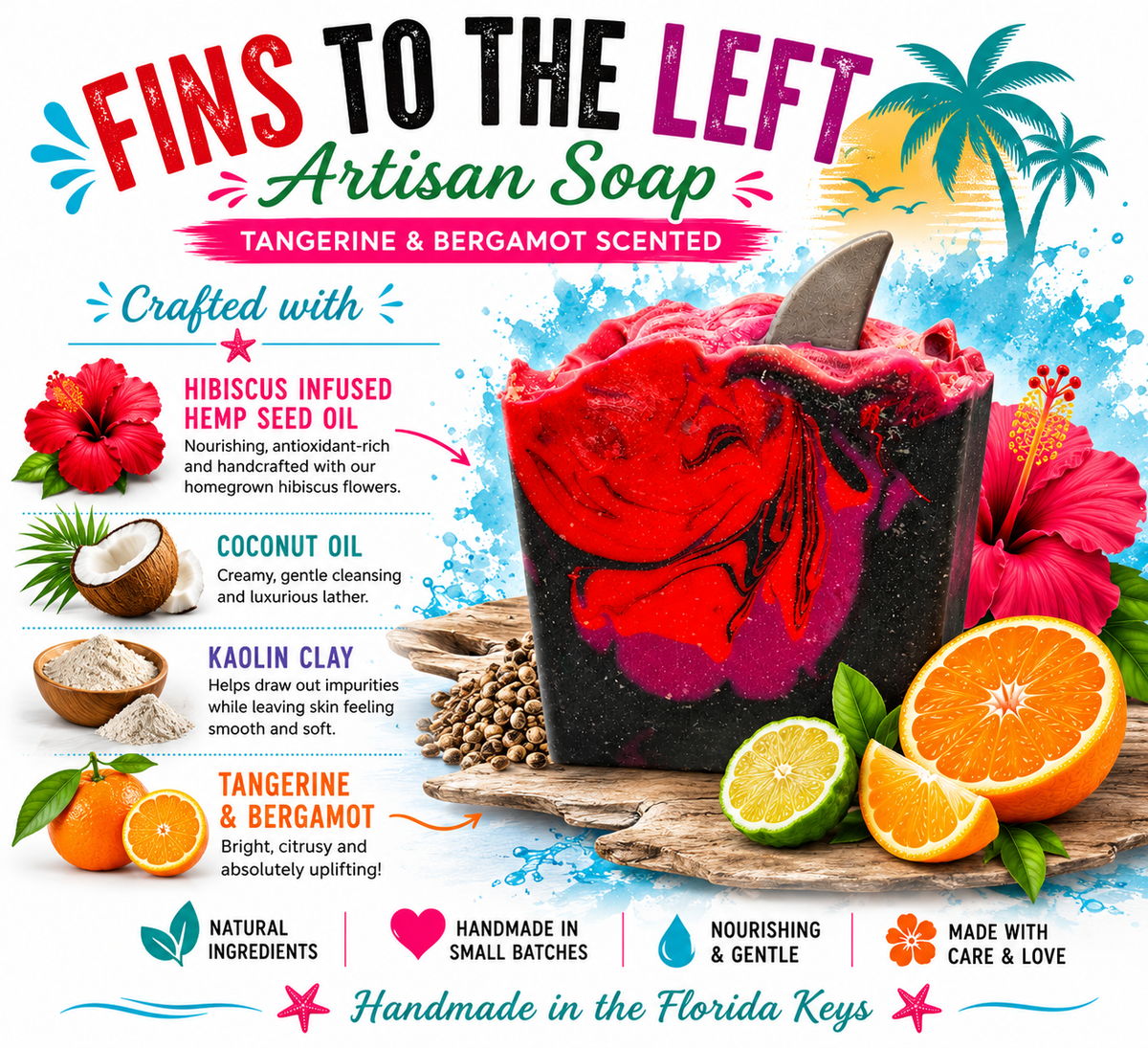 Fins to the Left Artisan Soap