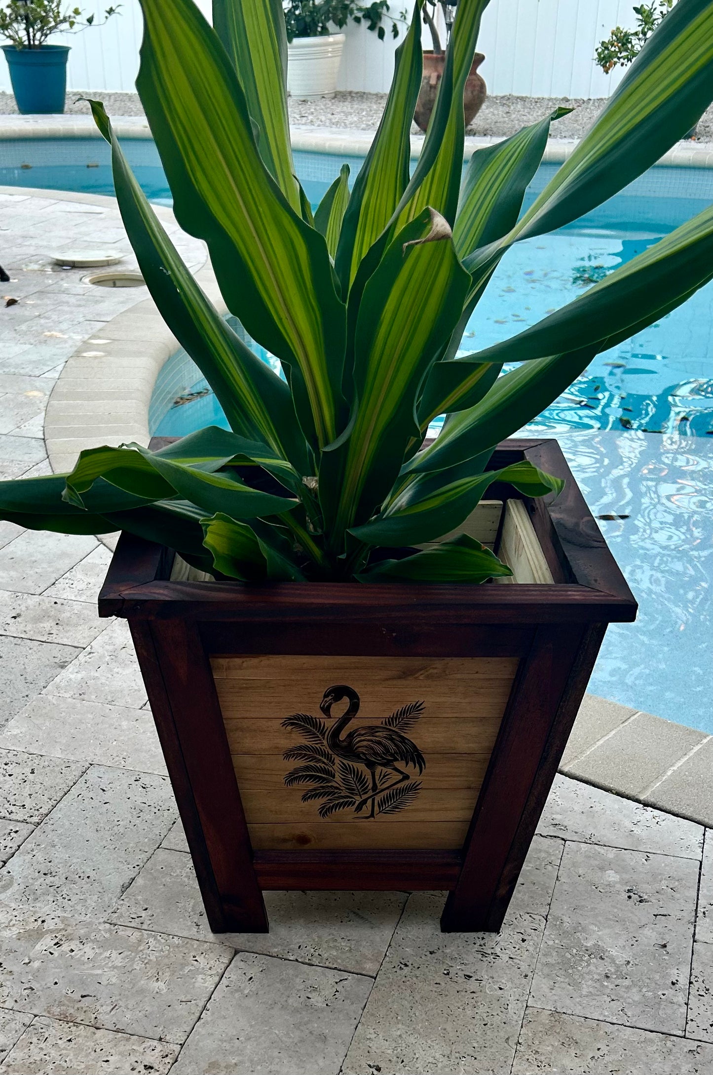 Wooden Planter Box Engraved