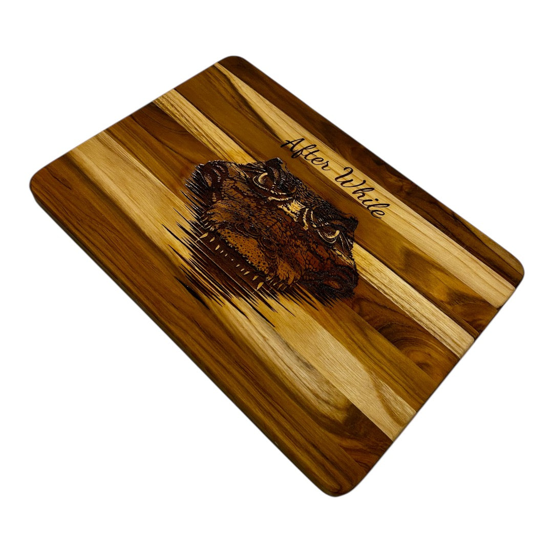 After While Crocodile Serving Board