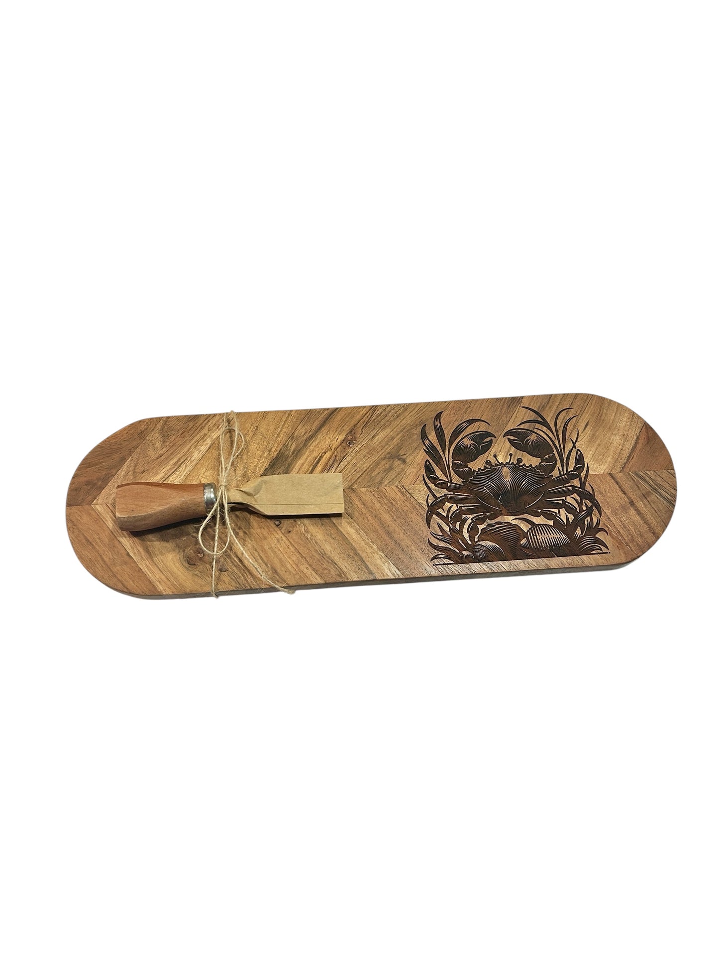 Sea Life Engraved Cheese Board w/Cheese Knife