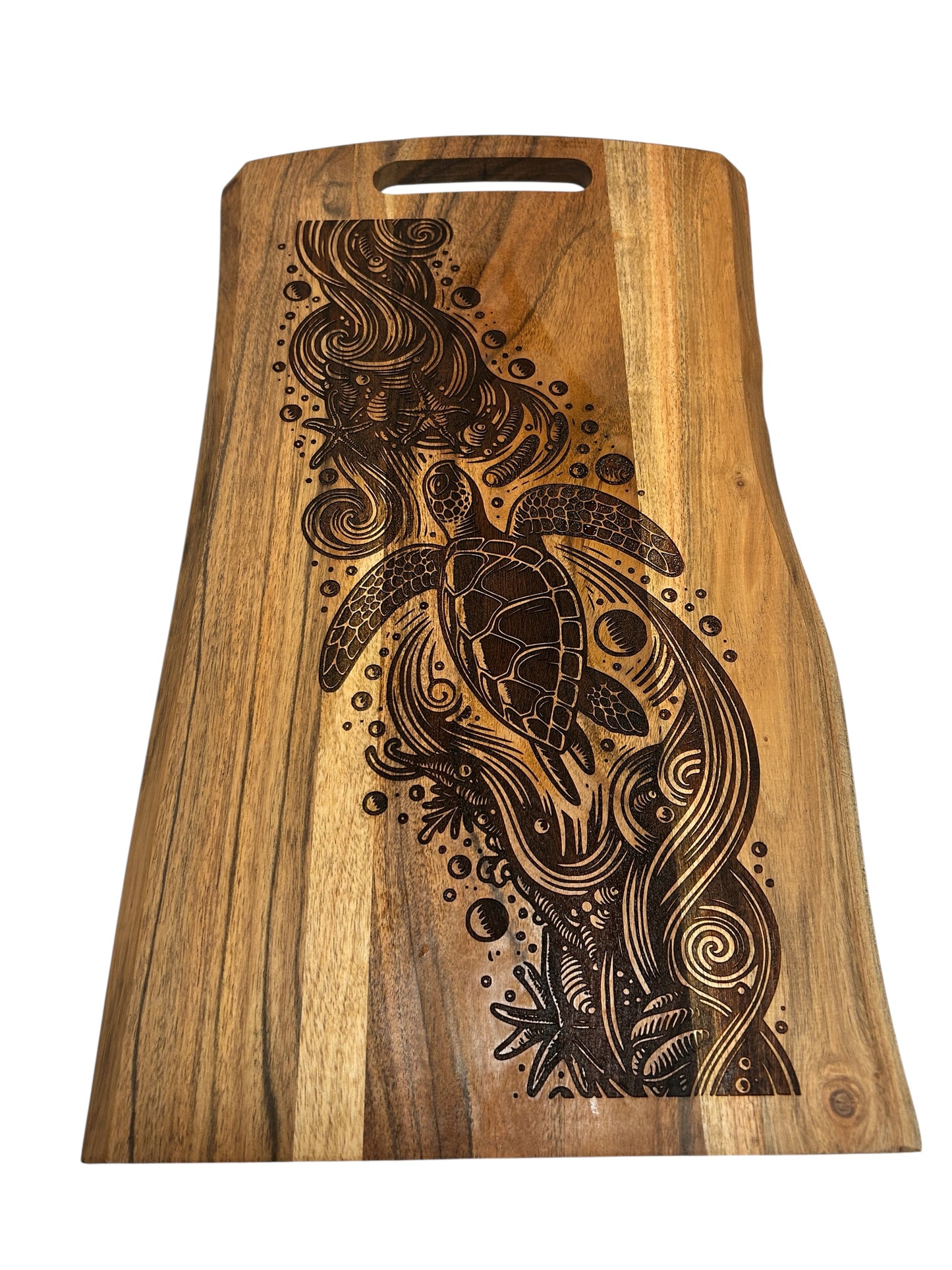 Sea Turtle Coastal Charcuterie Board – Large Coastal Serving Board