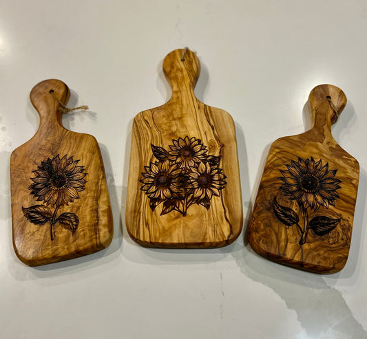 Sunflower Olive Wood Charcuterie Boards