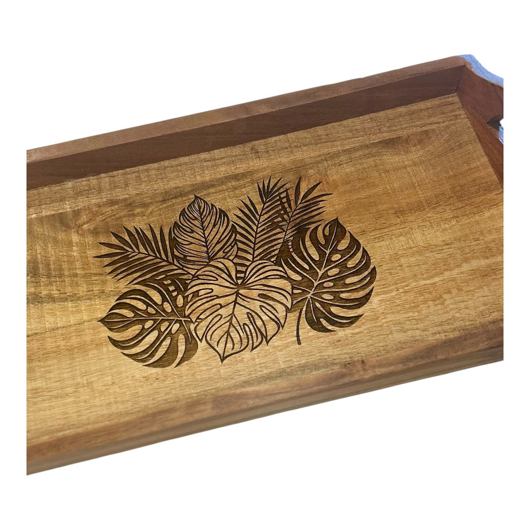 Monstera Engraved Wooden Tray