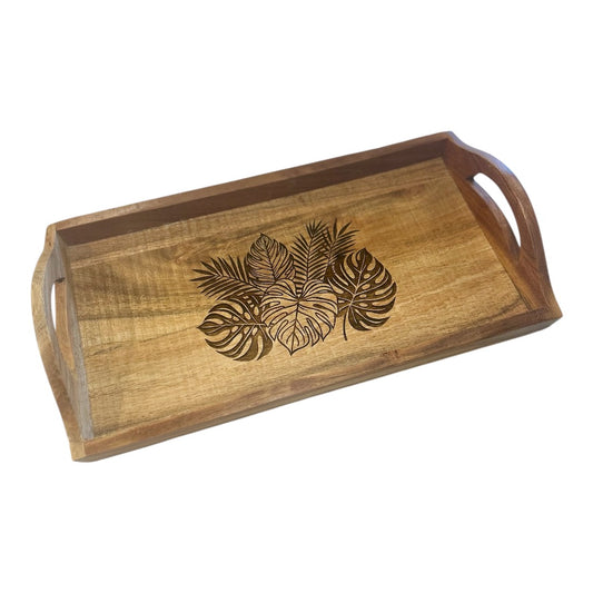 Monstera Engraved Wooden Tray