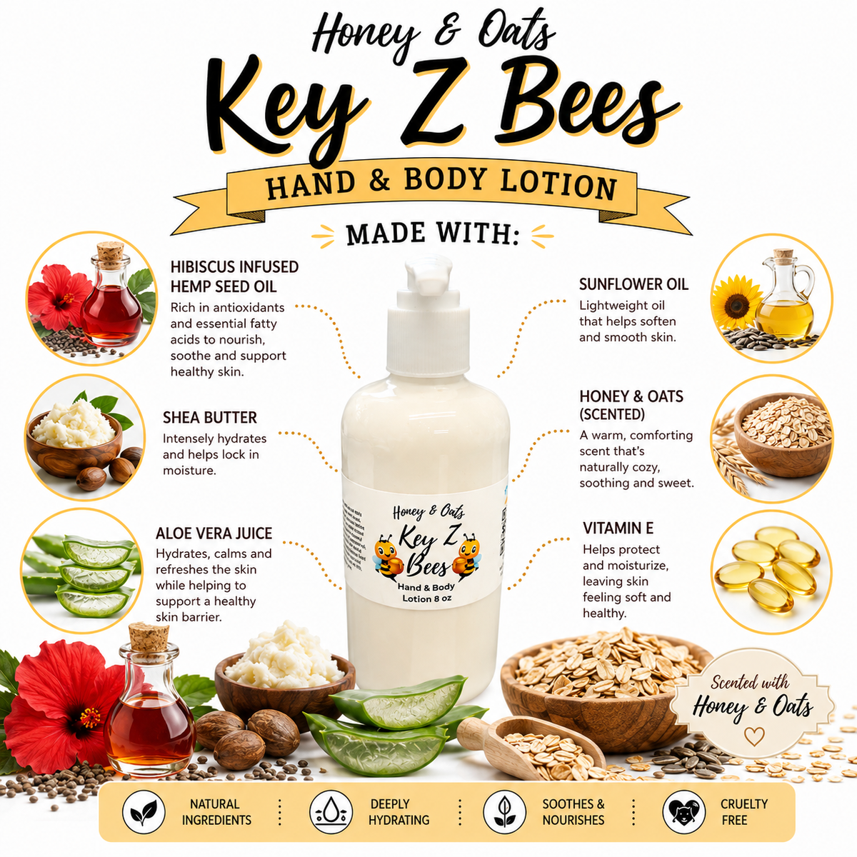 Key Z Bee’s Honey & Oats Lotion