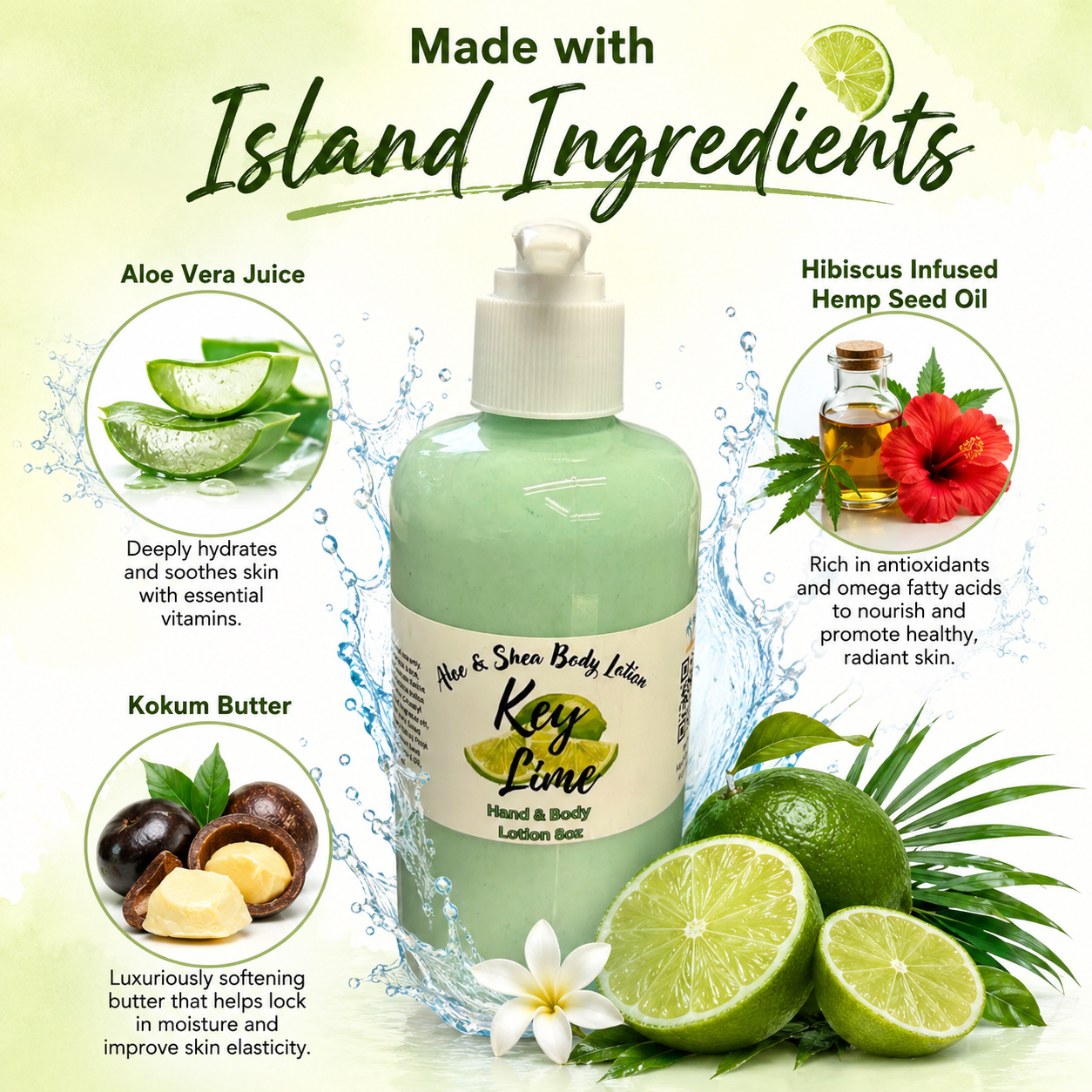 Key Lime Hibiscus Infused Hand & Body Lotion 8oz