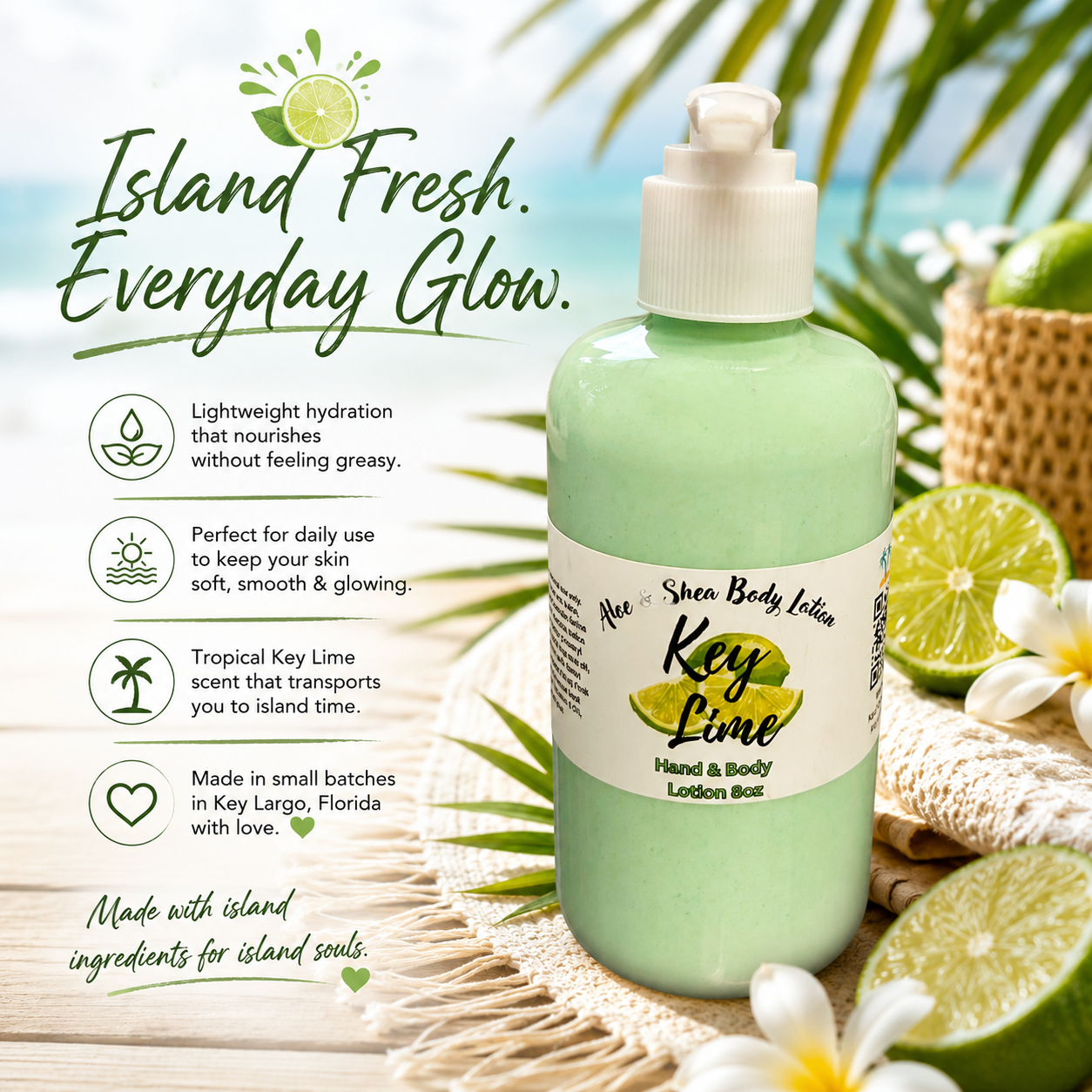 Key Lime Hibiscus Infused Hand & Body Lotion 8oz