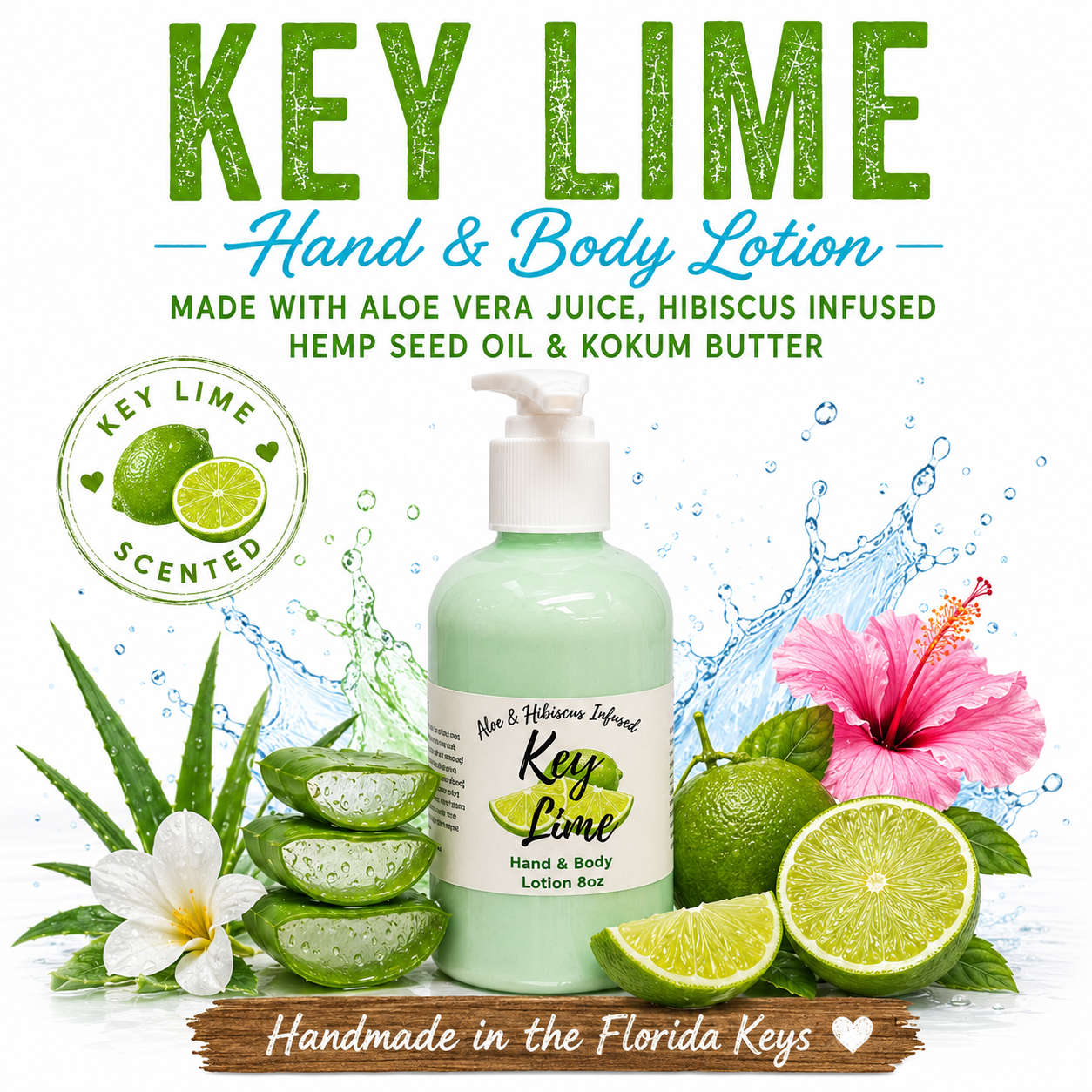 Key Lime Hibiscus Infused Hand & Body Lotion 8oz