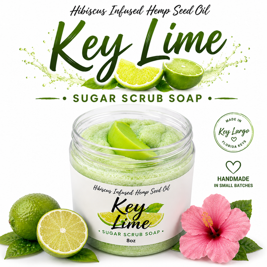 Key Lime Hibiscus Infused Sugar Scrub Soap 08 oz