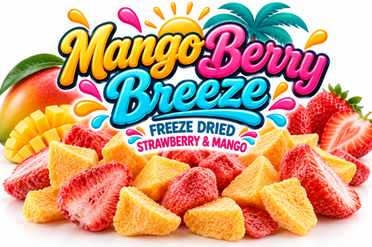 Mango Berry Breeze – Freeze-Dried Strawberries &amp; Mango 🍓🥭
