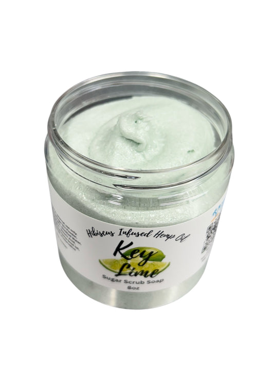 Key Lime Hibiscus Infused Sugar Scrub Soap 08 oz