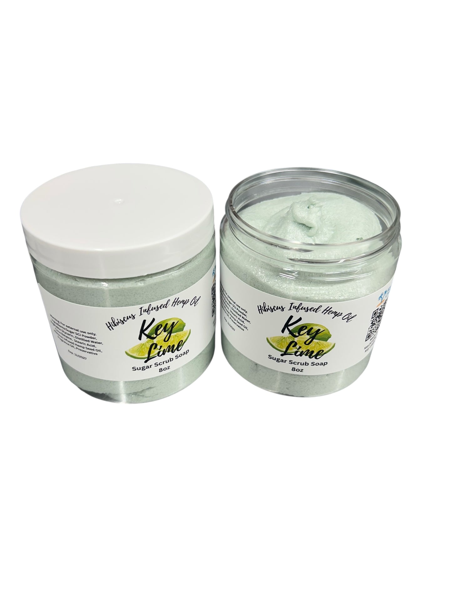 Key Lime Hibiscus Infused Sugar Scrub Soap 08 oz