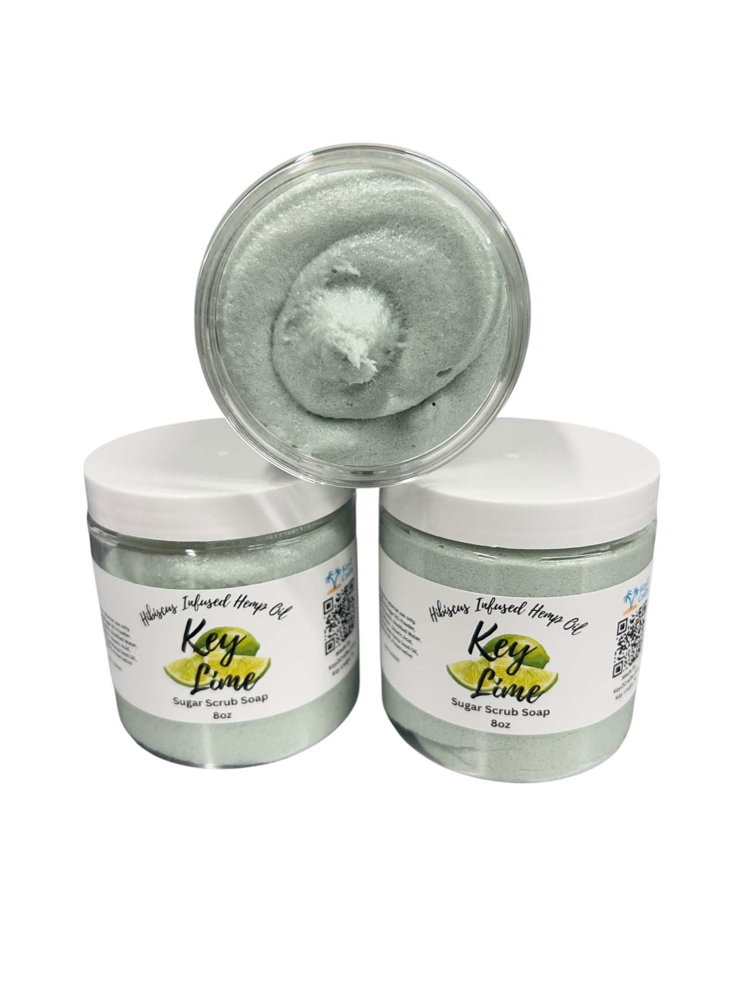Key Lime Hibiscus Infused Sugar Scrub Soap 08 oz
