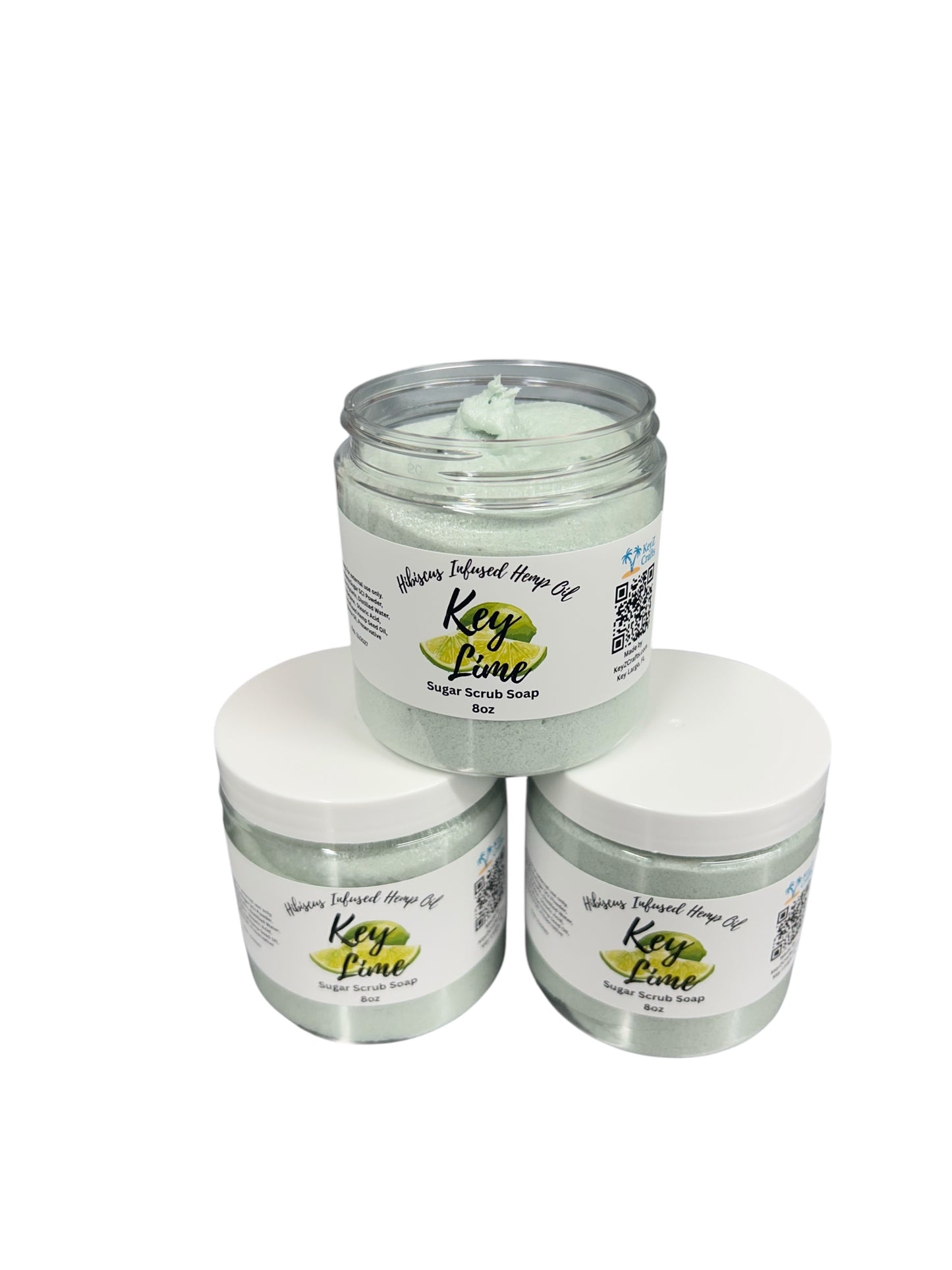 Key Lime Hibiscus Infused Sugar Scrub Soap 08 oz