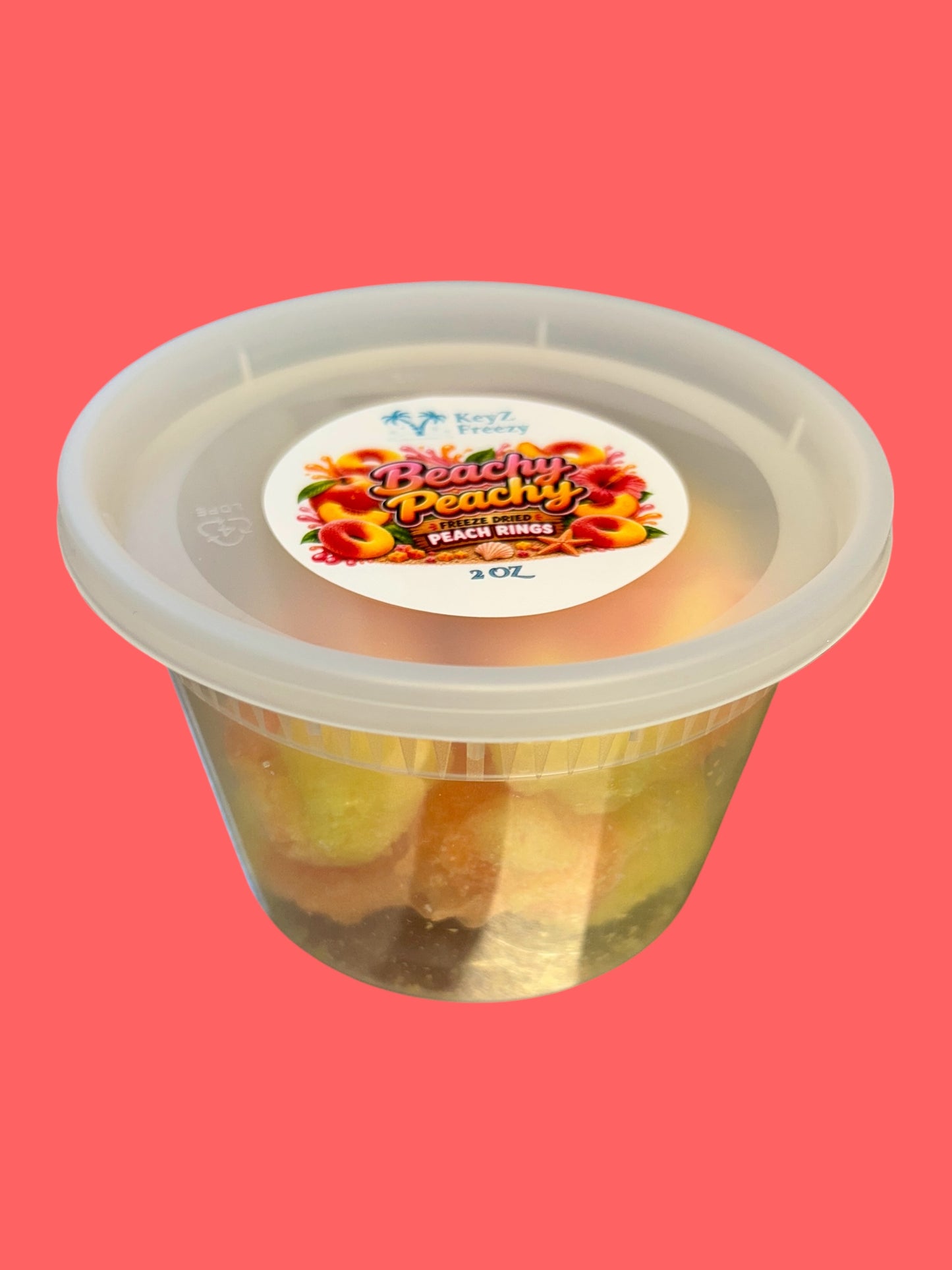 🍑🏖️ Beachy Peachy Freeze-Dried Peach Rings – 2 oz