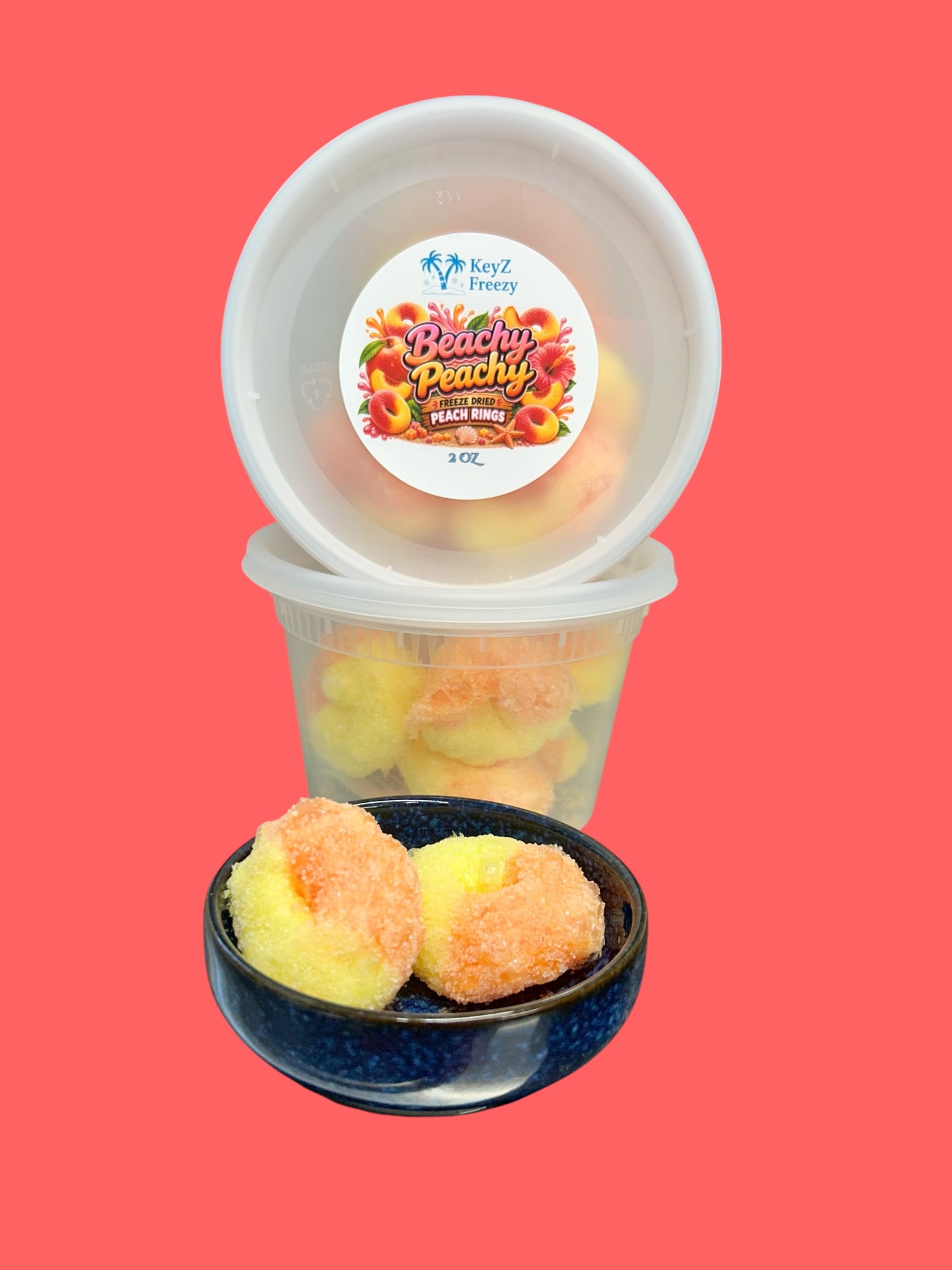 🍑🏖️ Beachy Peachy Freeze-Dried Peach Rings – 2 oz