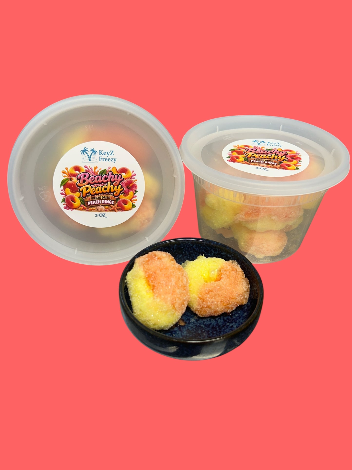 🍑🏖️ Beachy Peachy Freeze-Dried Peach Rings – 2 oz