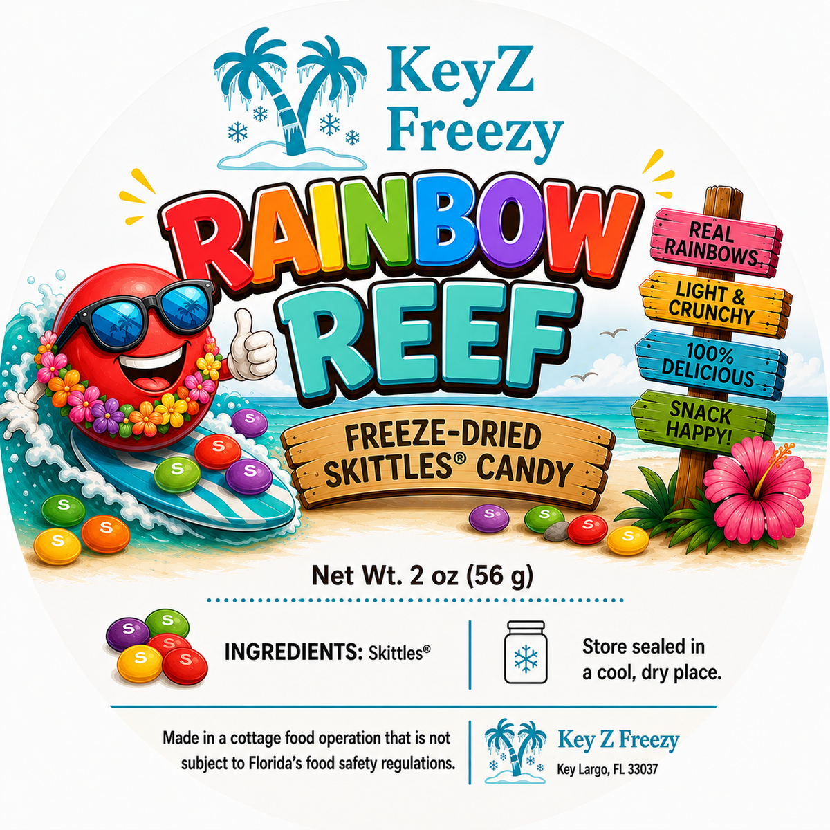 Rainbow Reef - Freeze Dried Skittles