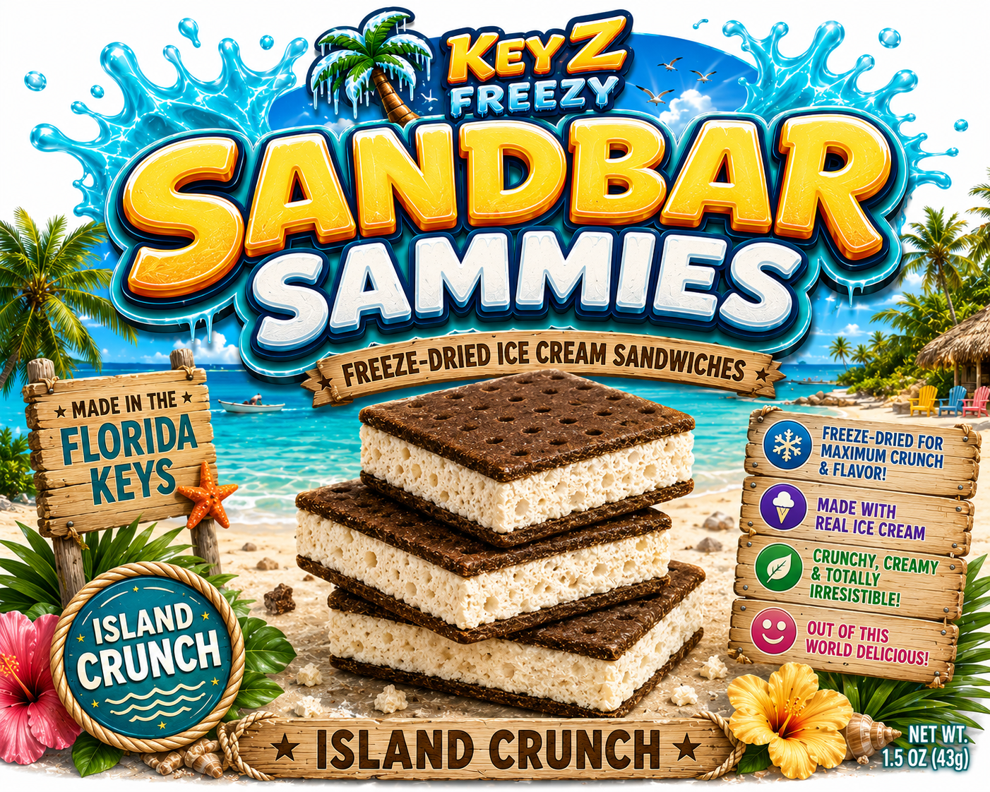 Sandbar Sammies| Freeze-Dried Vanilla Ice Cream Sandwiches