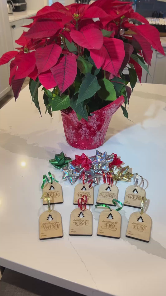 Engraved Wooden Gift Tags Set of 8