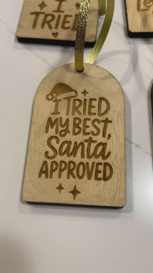 Engraved Wooden Gift Tags Set of 4